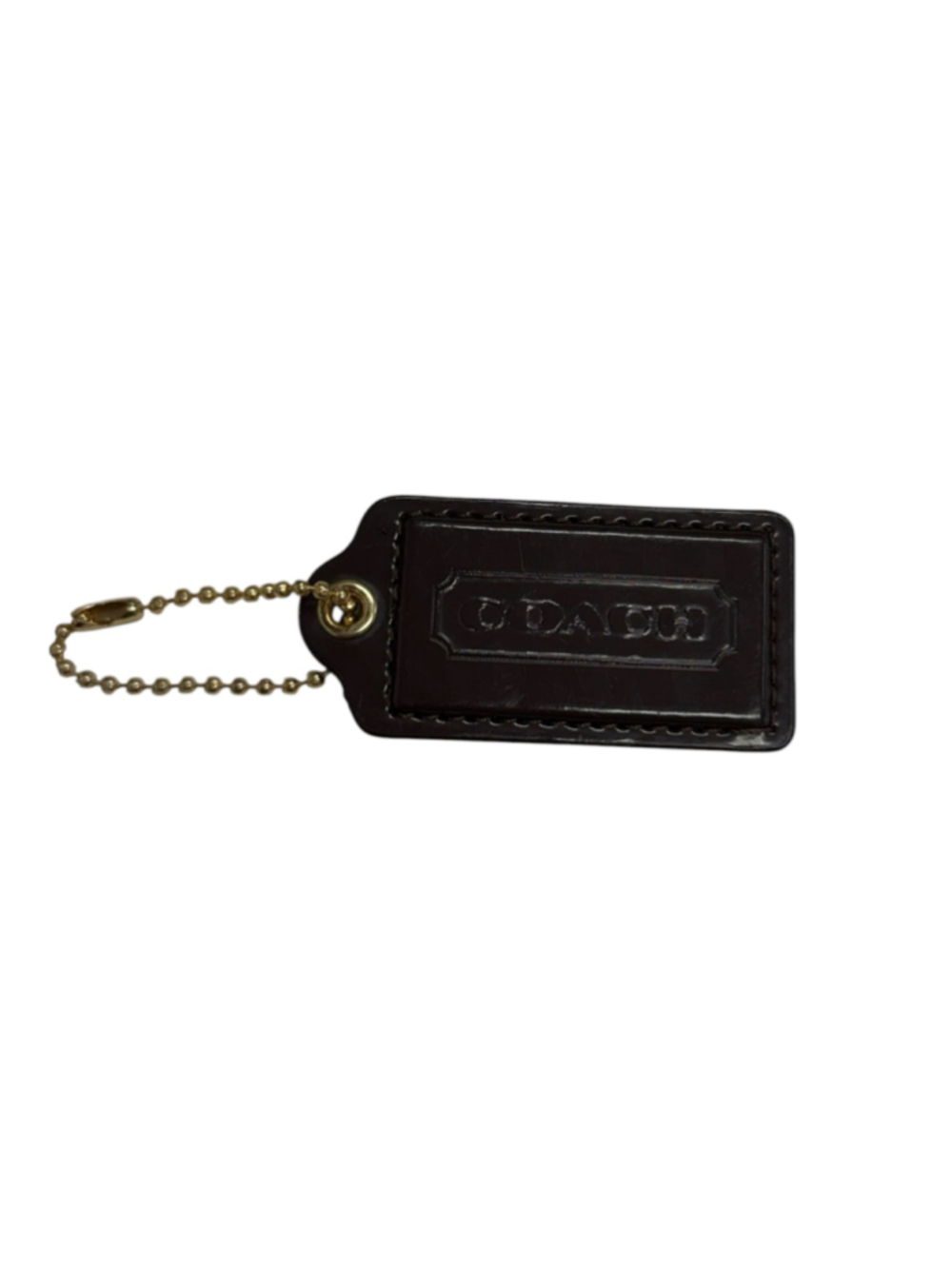 Coach Patent Brown Leather Purse Charm Tag